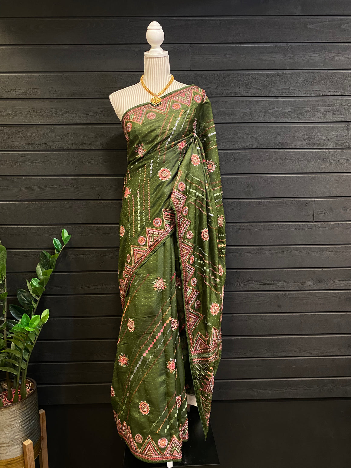Semi Silk With Hand Embroidery Work