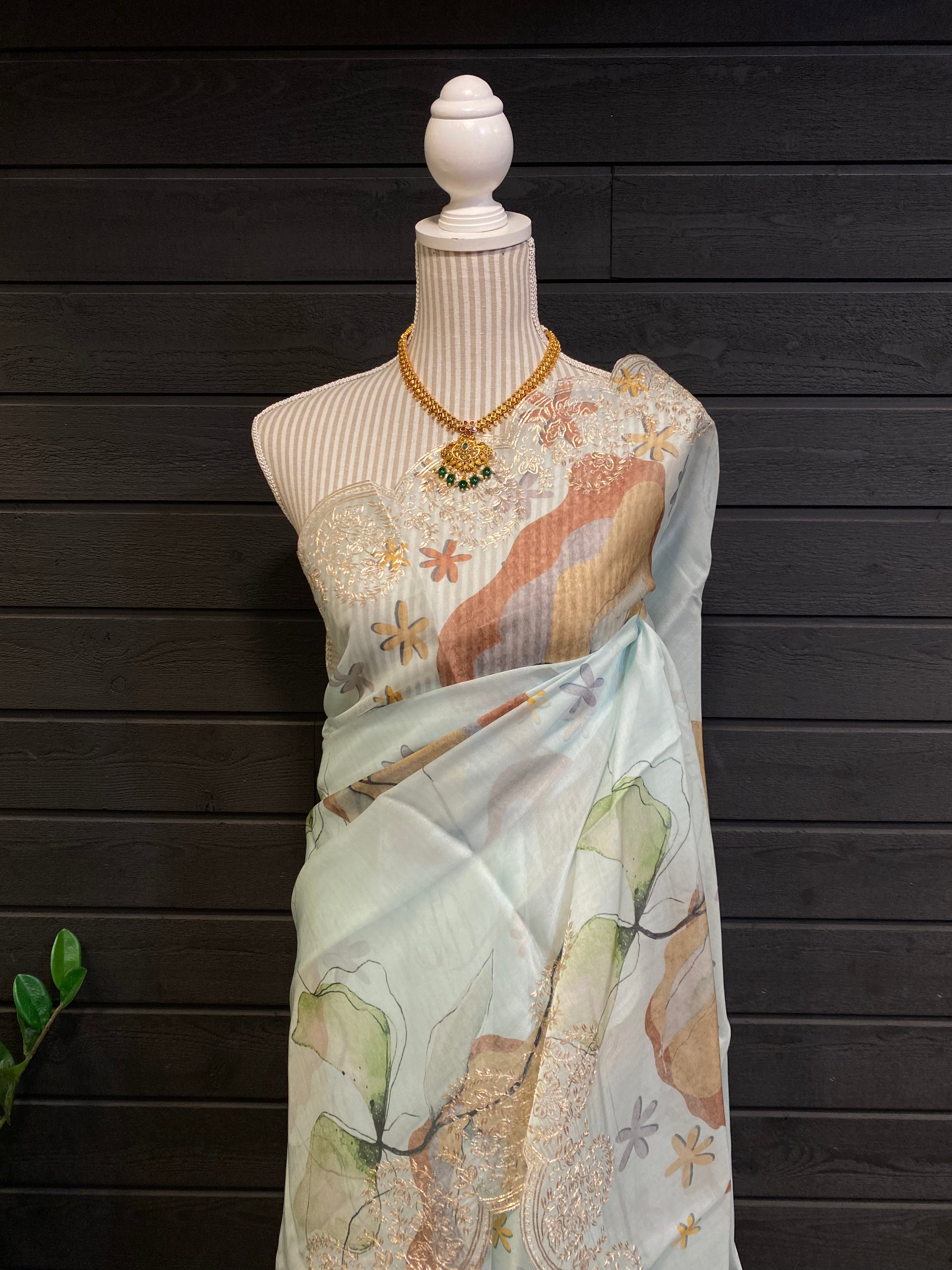 Pure Organza Embroidery Work