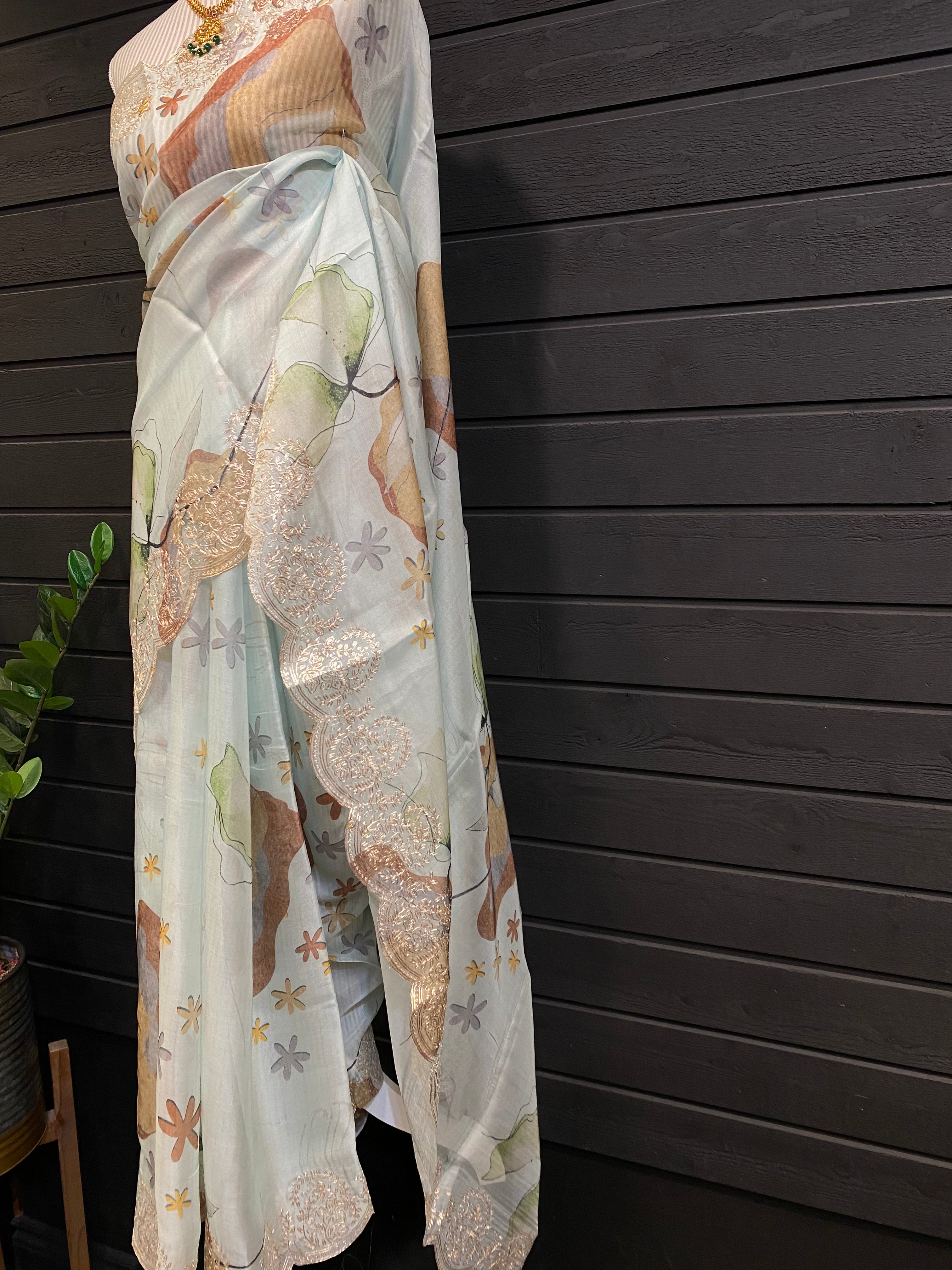 Pure Organza Embroidery Work