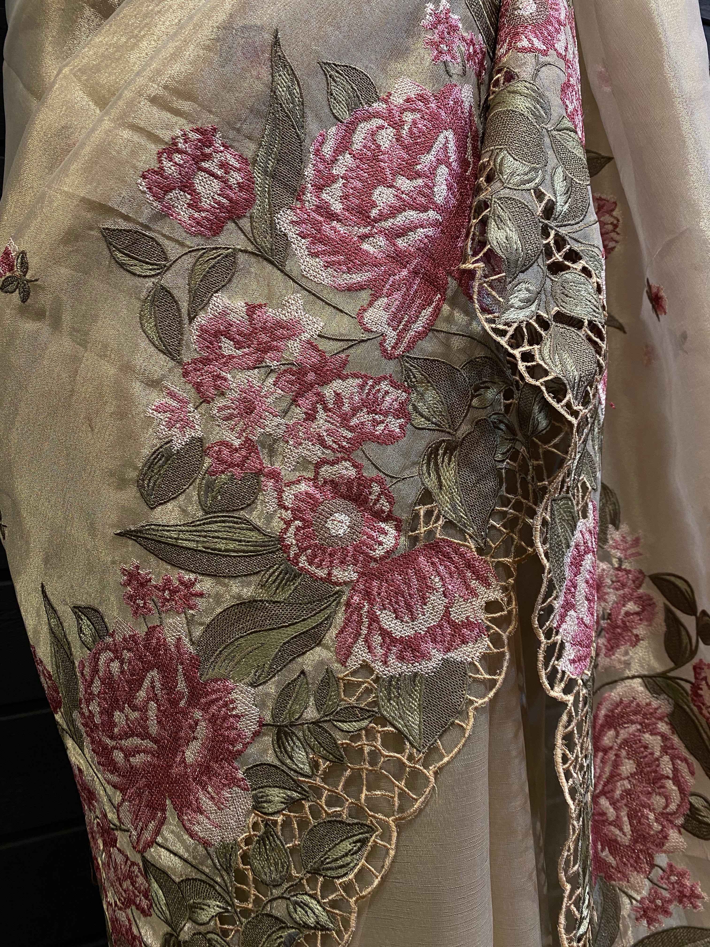 Semi Tissue Cut Work