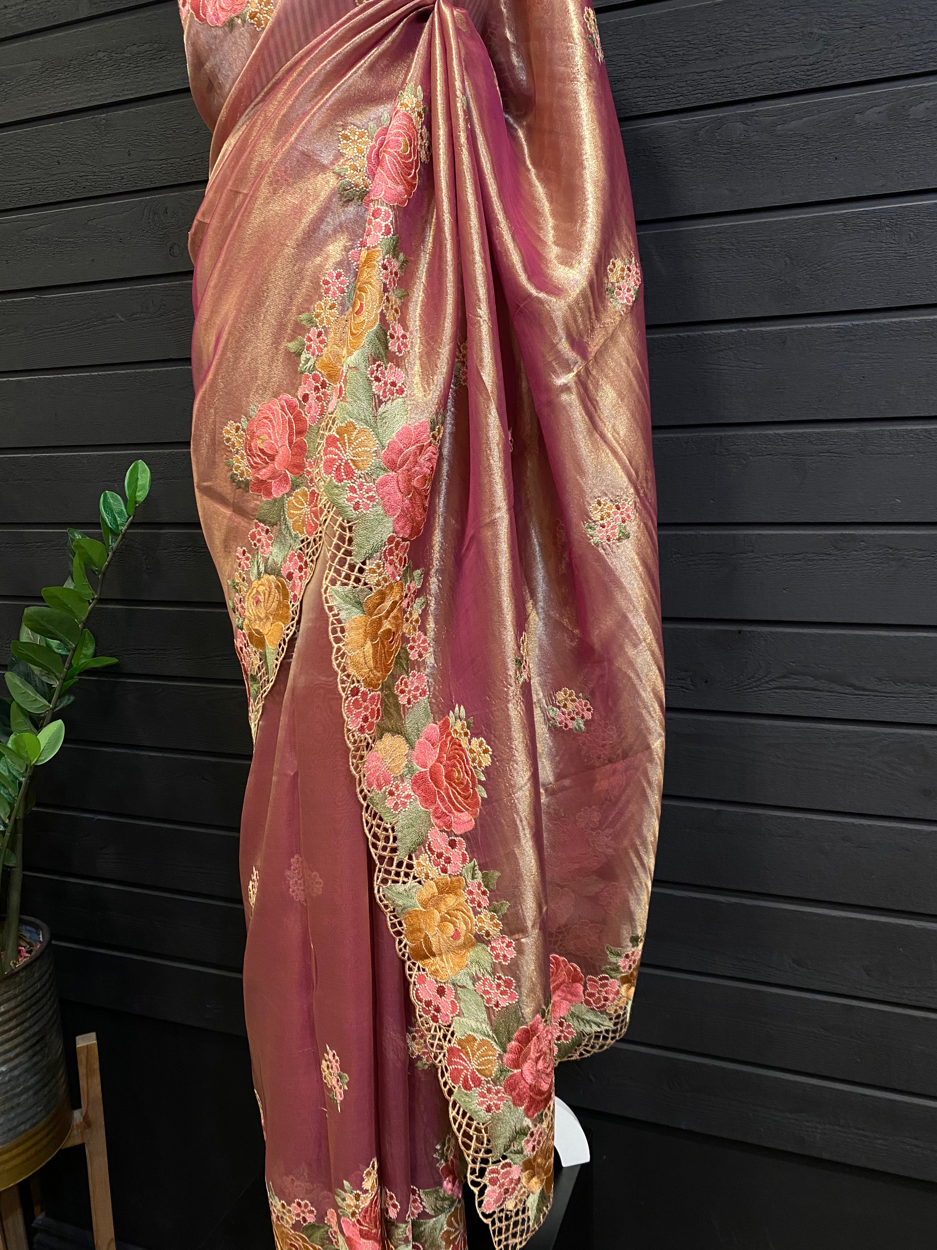 Semi Tissue Cut Work