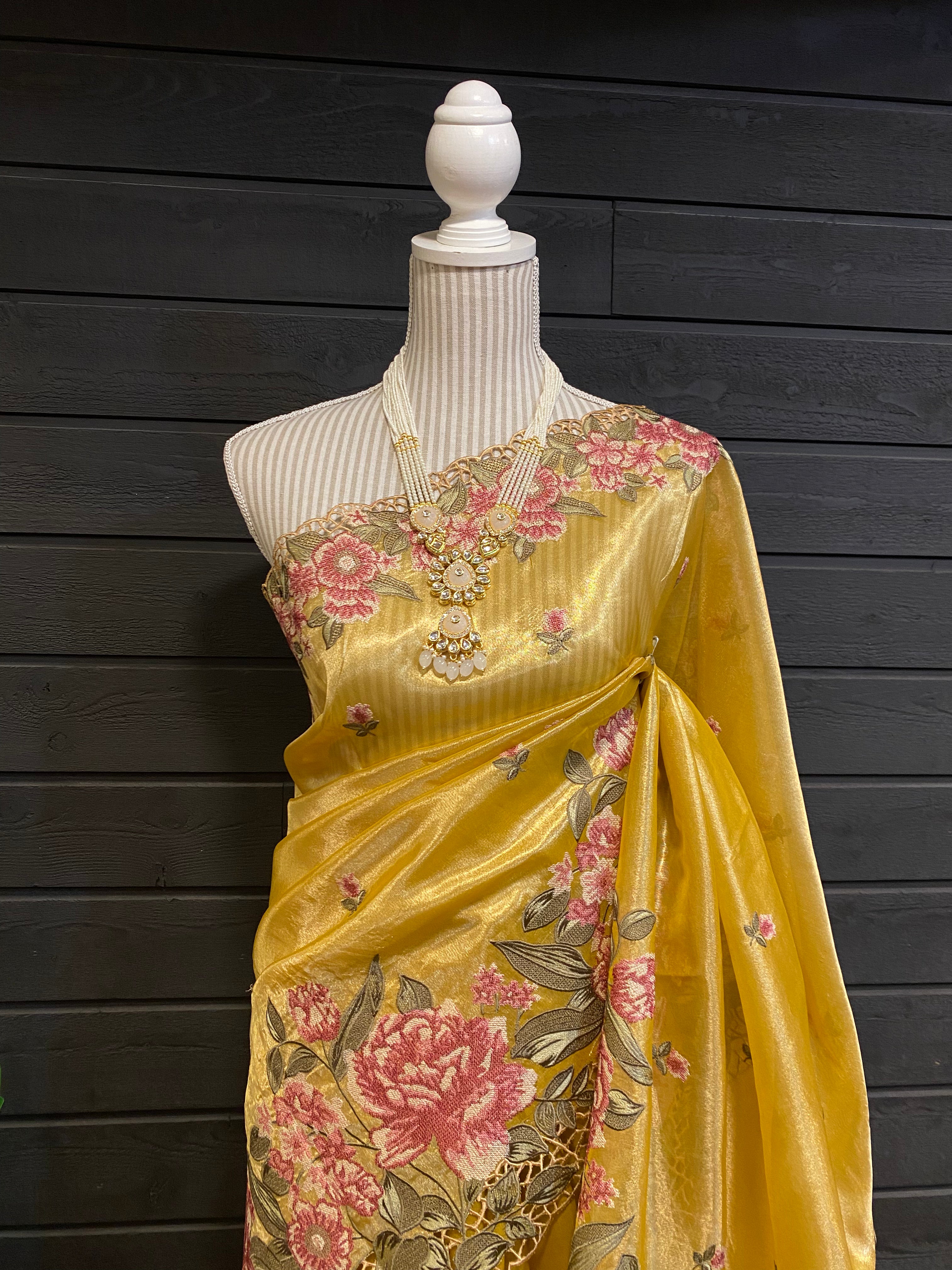 Semi Tissue Cut Work