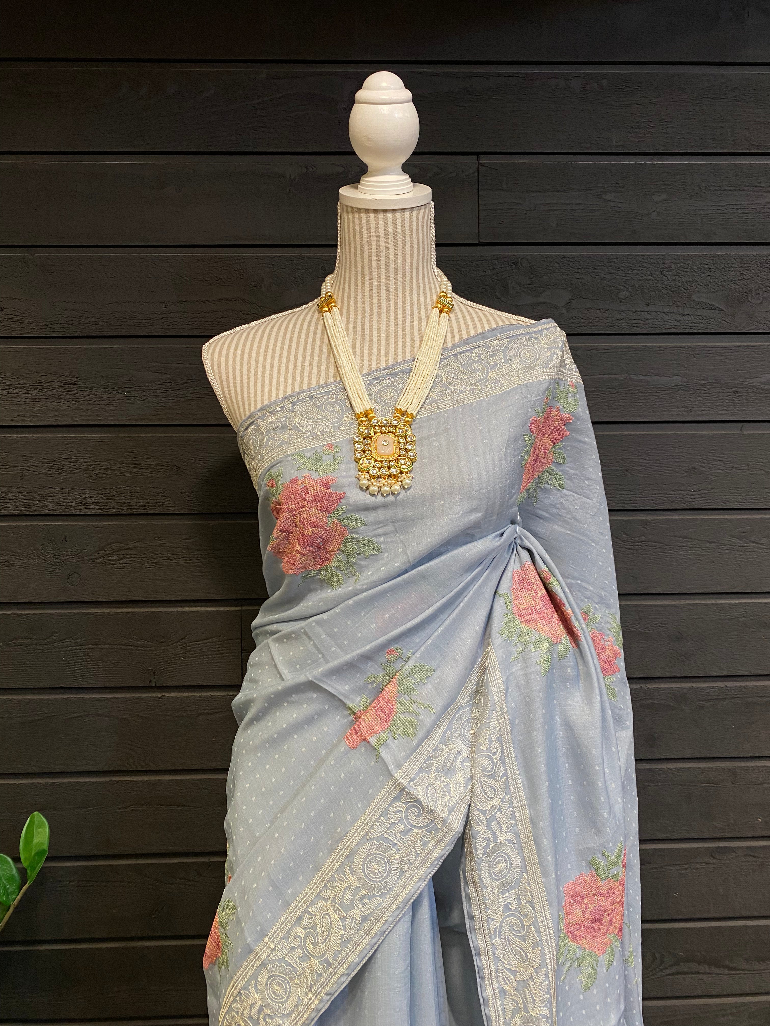 Silk With Embroidery Work