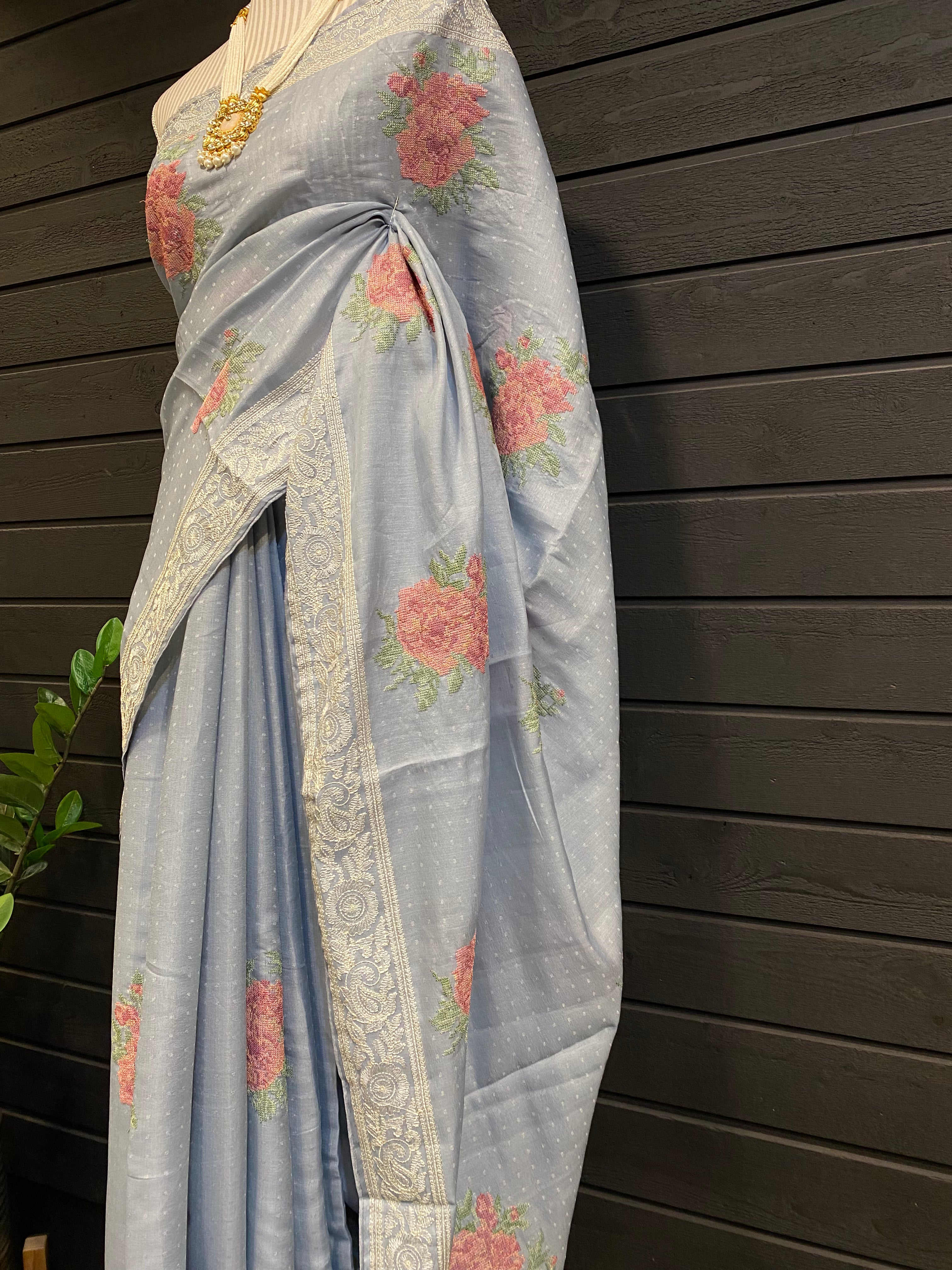 Silk With Embroidery Work