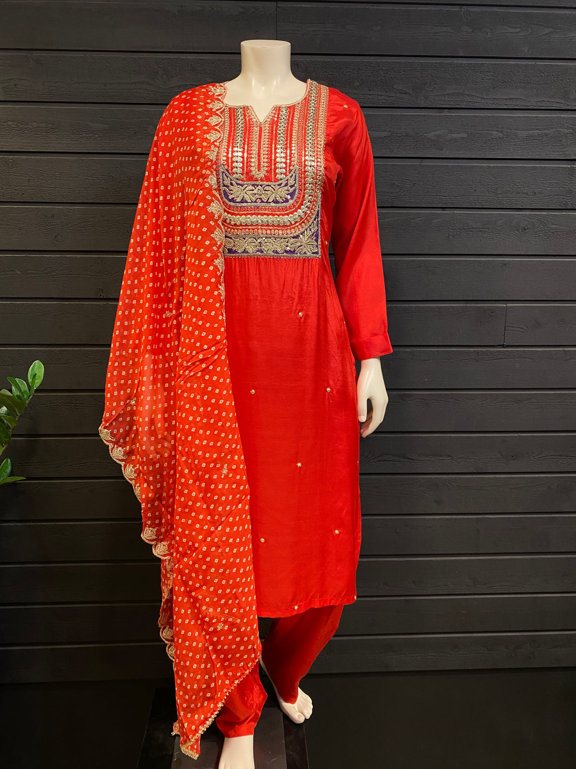 Silk with Embroidery Work