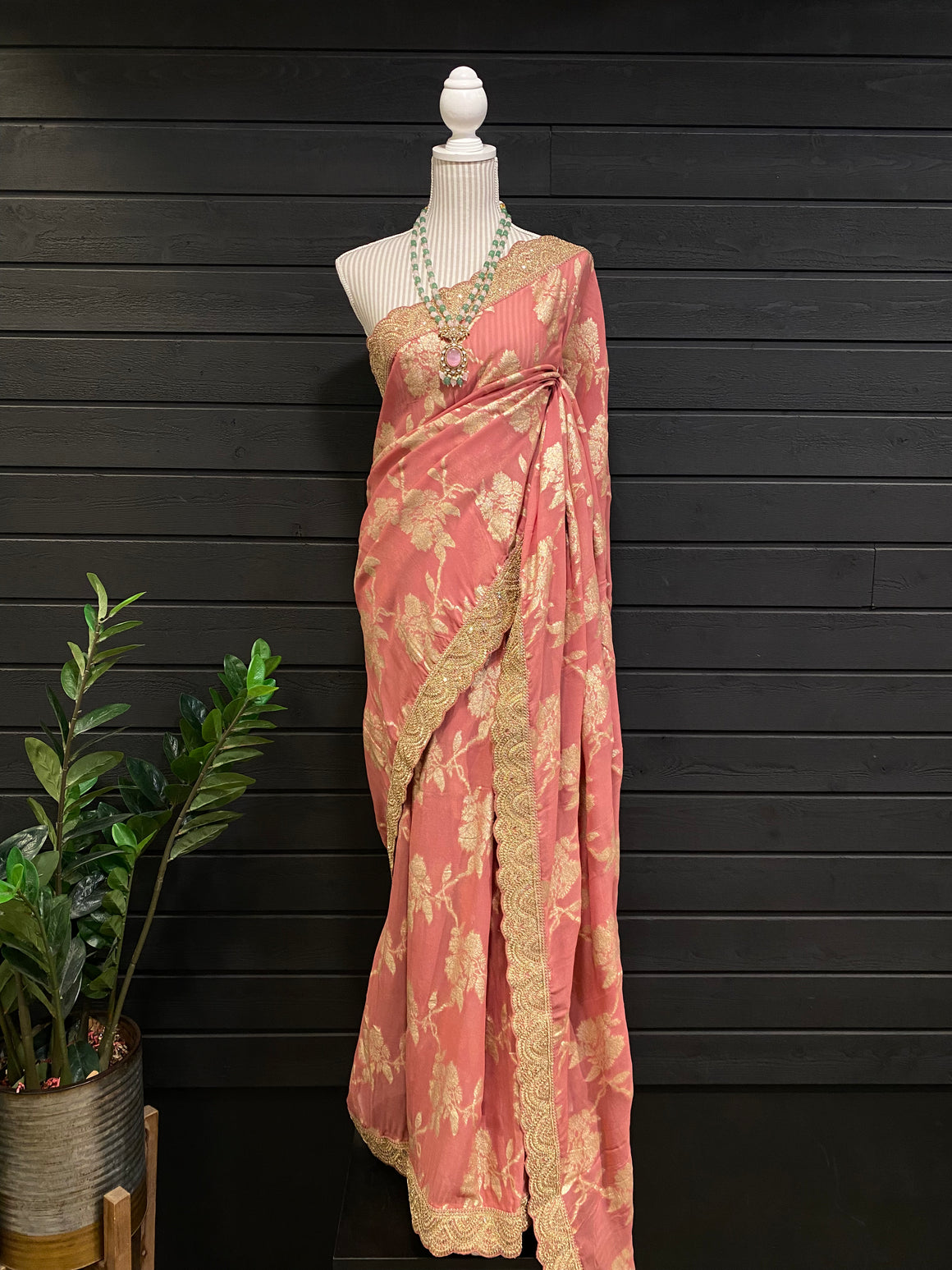 Khadi Georgette with Embroidery Work