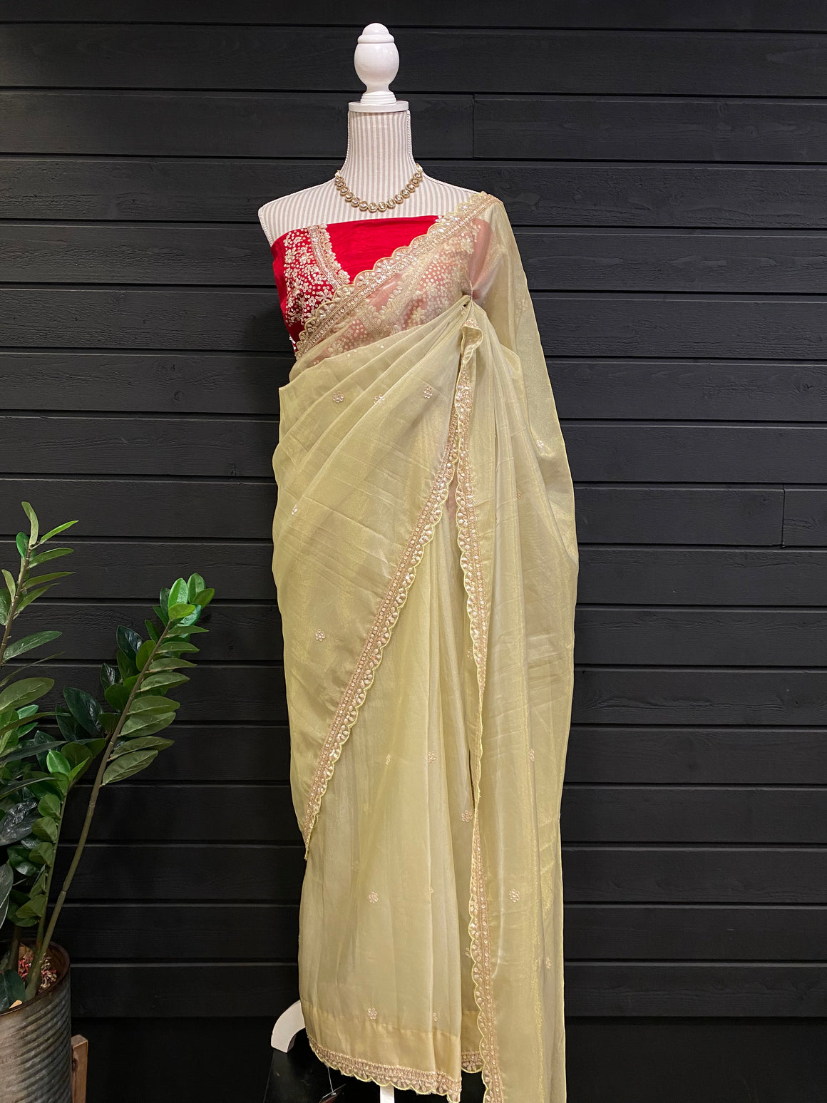 Shimmer Silk with Embroidery Work