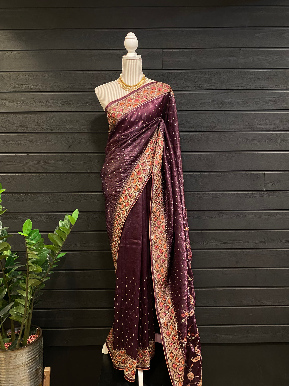 Semi Tissue Silk Saree with Zari and Sequins Work