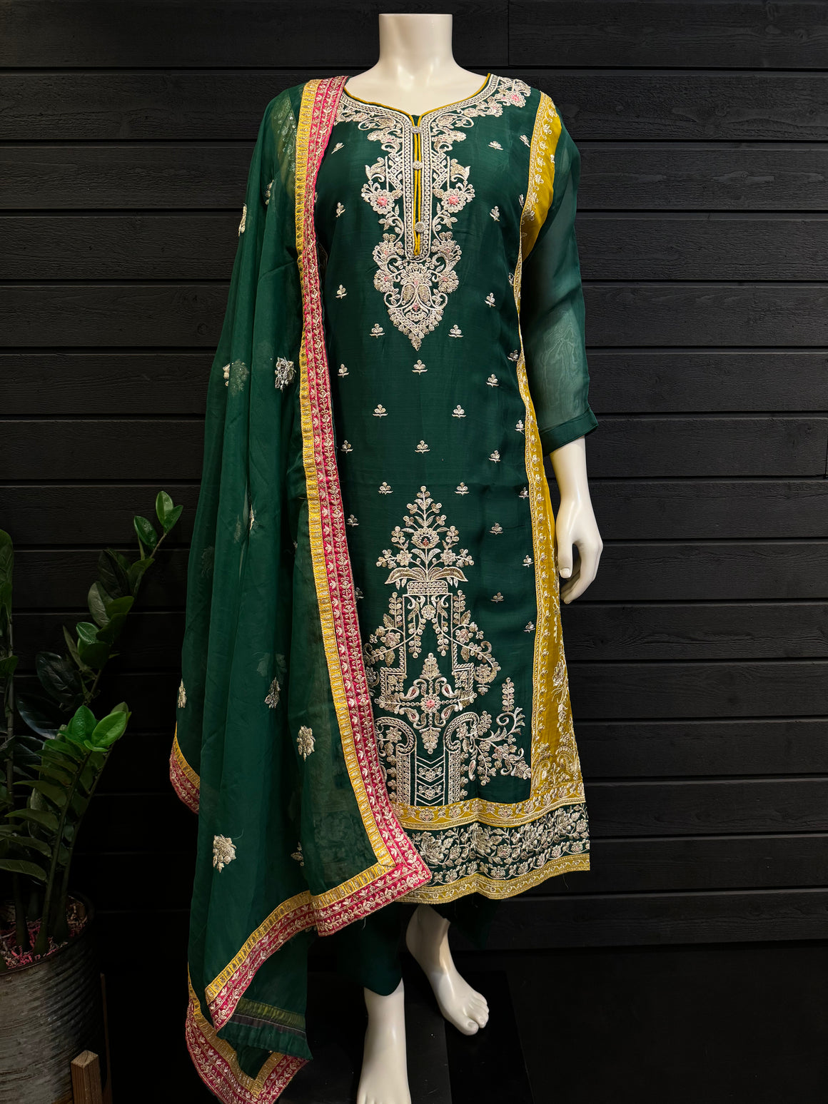 Silk with Embroidery Work