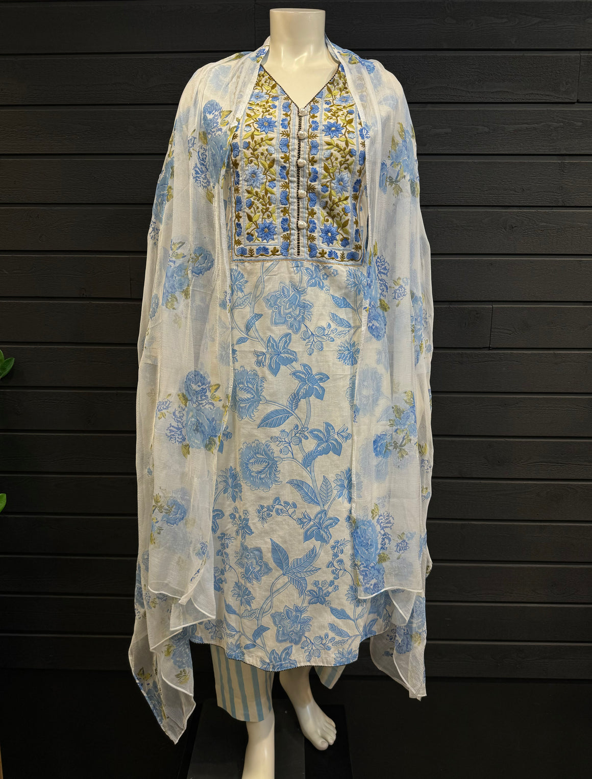 Screen Print with Embroidery Work