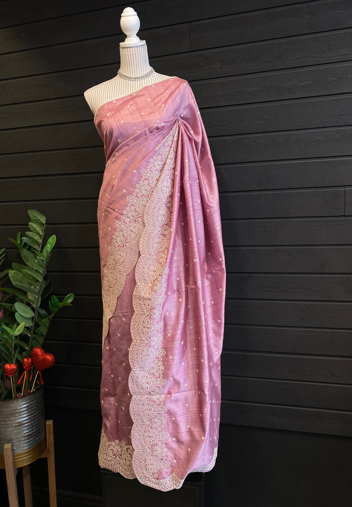 Silk Saree With Embroidery