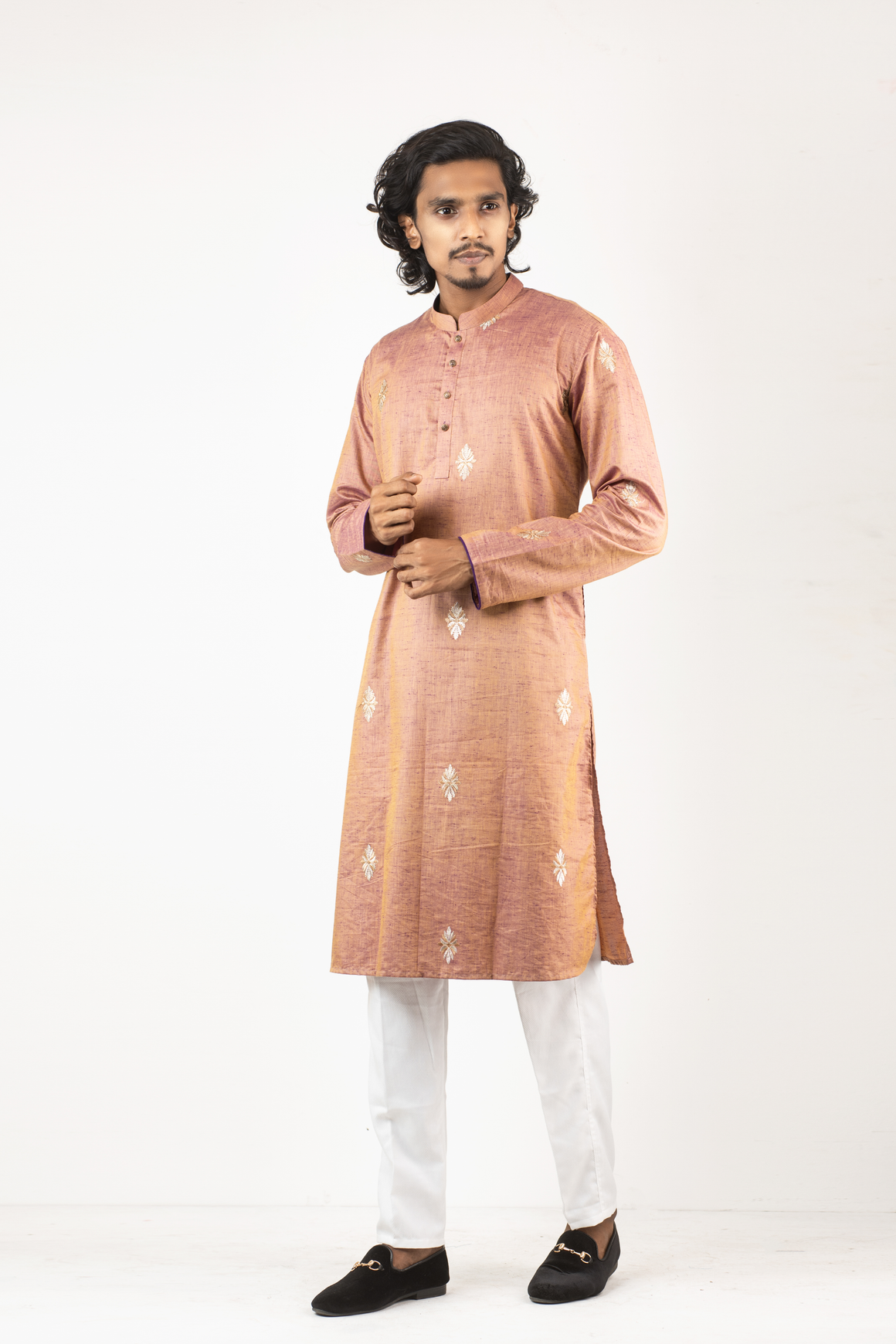 Men Punjabi Silk with embroidery work