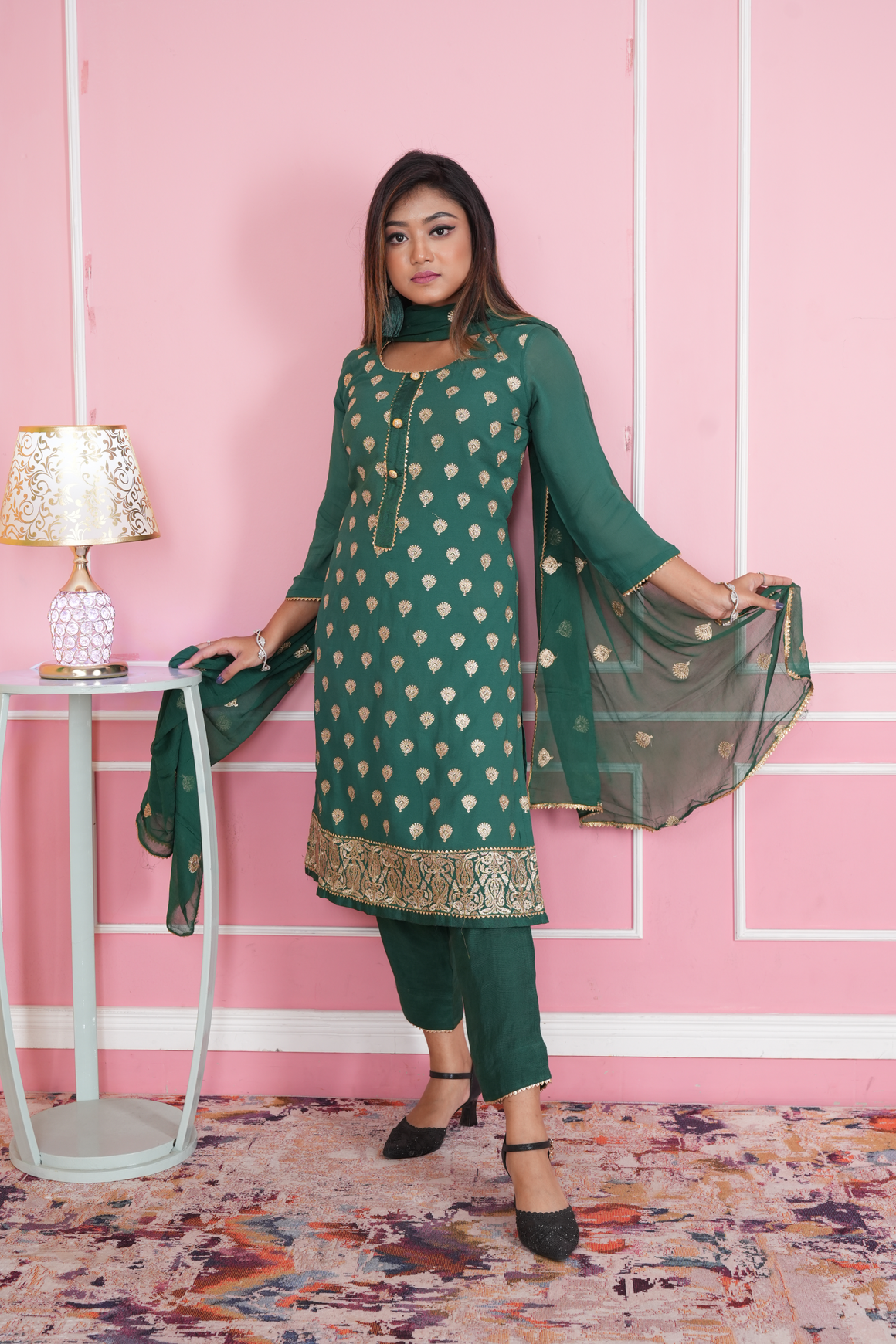 Georgette Kameez with Embroidery work