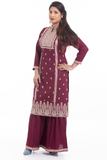 Linen Salwar kameez with embroidery work and Garara Pant