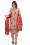 Georgette kameez with embroidery work and  katan dupatta