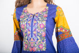 Cotton with Embroidery Work with chiffon dupatta and cotton Pant