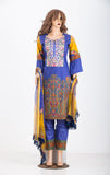 Cotton with Embroidery Work with chiffon dupatta and cotton Pant