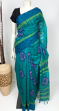 Cotton saree with block work