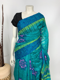 Cotton saree with block work
