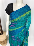 Cotton saree with block work