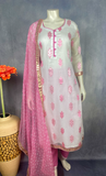 Kota Kameez with thread work with chundri dupatta